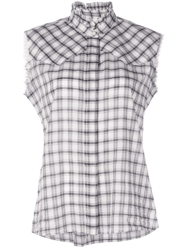 Nili Lotan Sleeveless Plaid Shirt - White