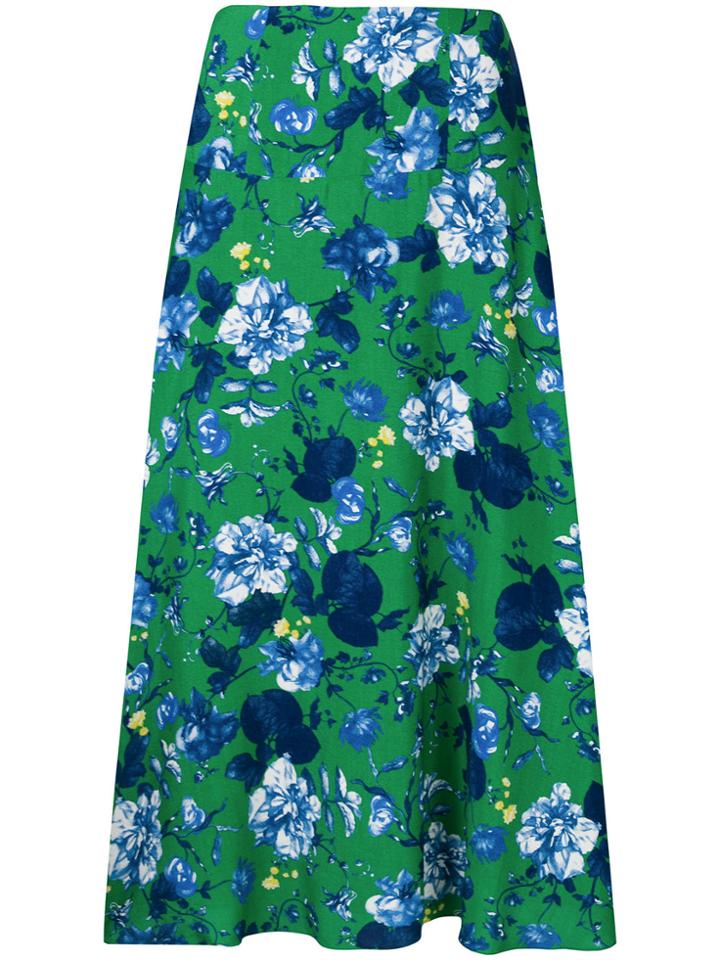 Erdem Floral Print Mid Skirt - Green