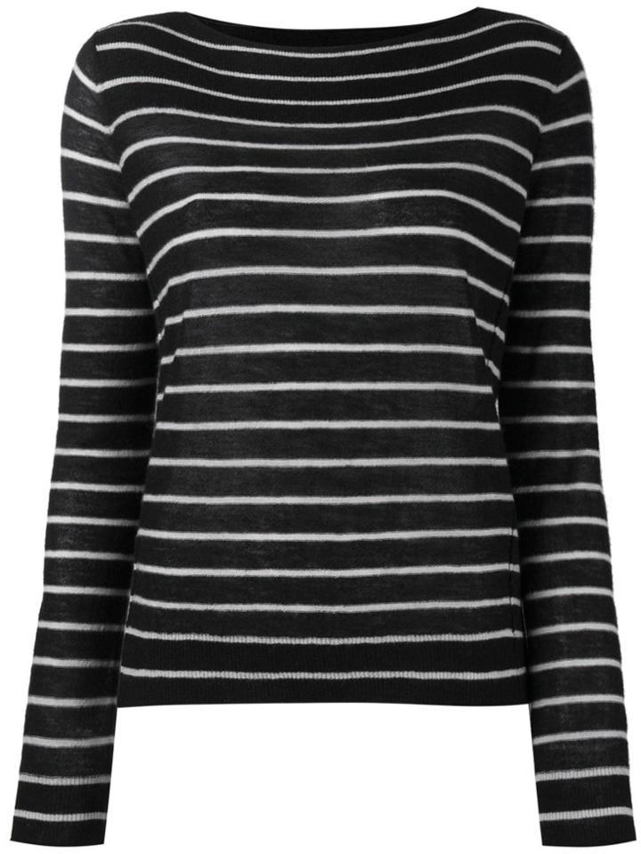 Vince Cashmere Striped Jumper - Black