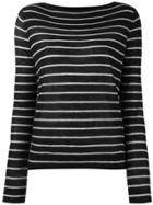 Vince Cashmere Striped Jumper - Black