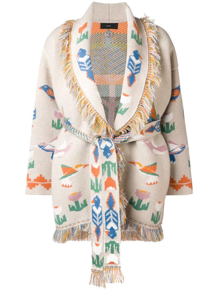 Alanui Oversized Jacquard Cardigan Coat - Nude & Neutrals
