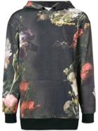 Palm Angels Floral Print Hoodie - Black