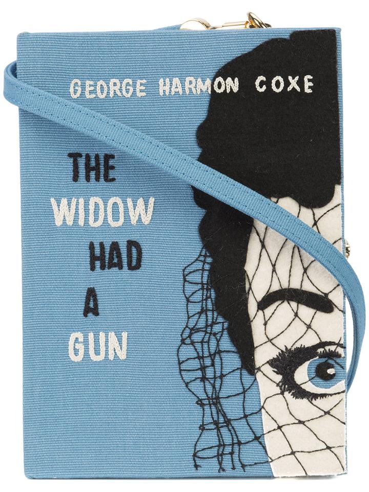 Olympia Le-tan Stitched Book Clutch - Blue