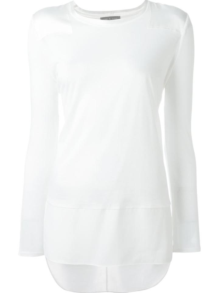 Rag & Bone Longsleeved T-shirt, Women's, Size: Medium, White, Viscose/silk