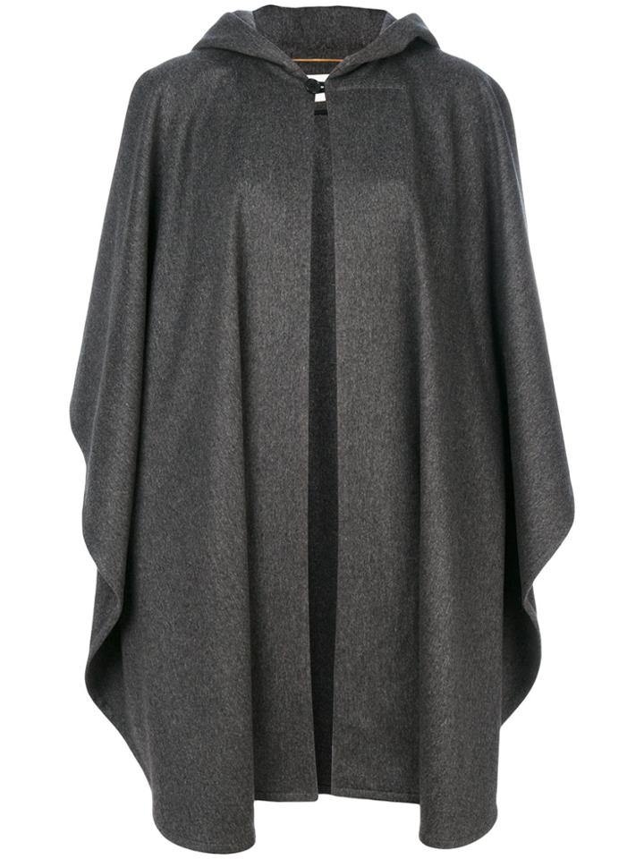 Saint Laurent Oversized Hooded Cape - Grey