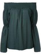 H Beauty & Youth Off Shoulder Top, Women's, Green, Cotton