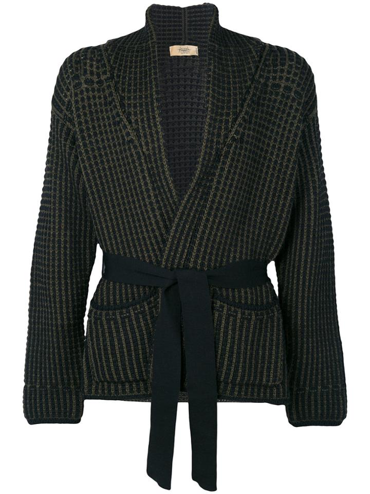 Maison Flaneur Belted Cardigan - Black