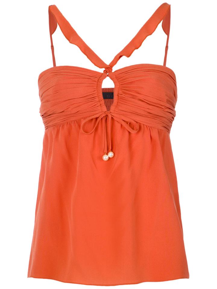 Nk Draped Details Blouse - Yellow & Orange