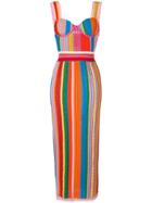 Moschino Striped Long Dress - Pink