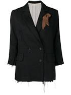 Aleksandr Manamïs Frayed Hem Single-breasted Jacket - Black