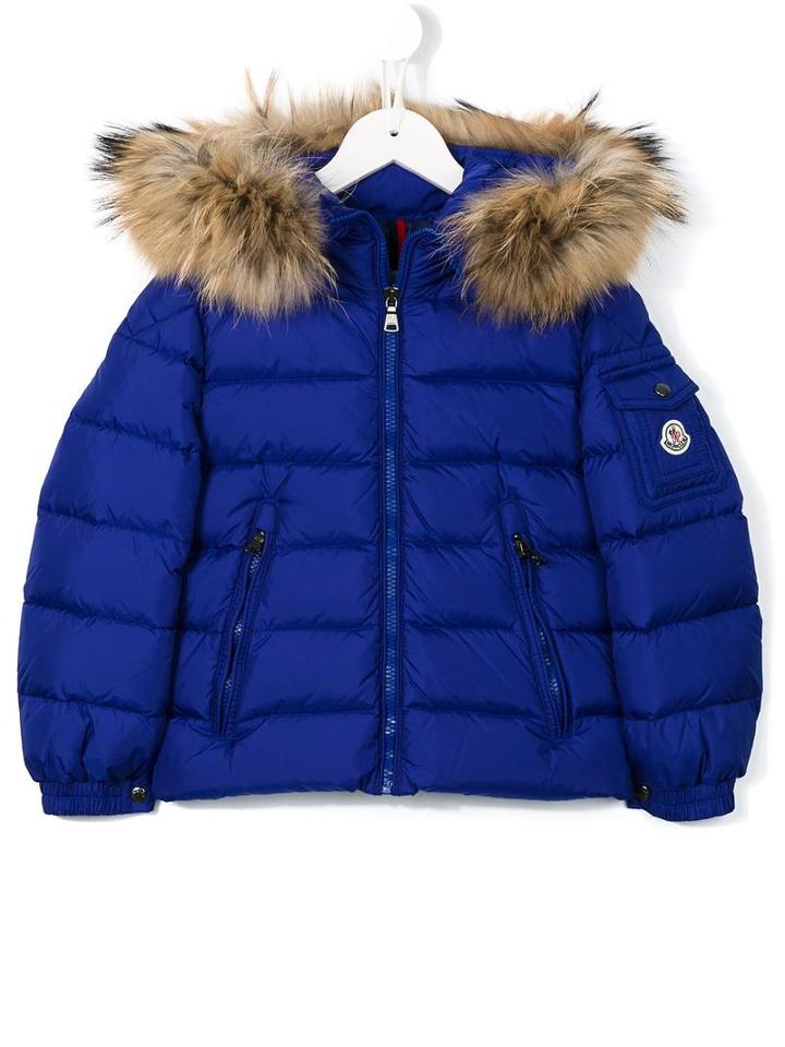 Moncler Kids 'byron' Padded Coat, Toddler Girl's, Size: 2 Yrs, Blue