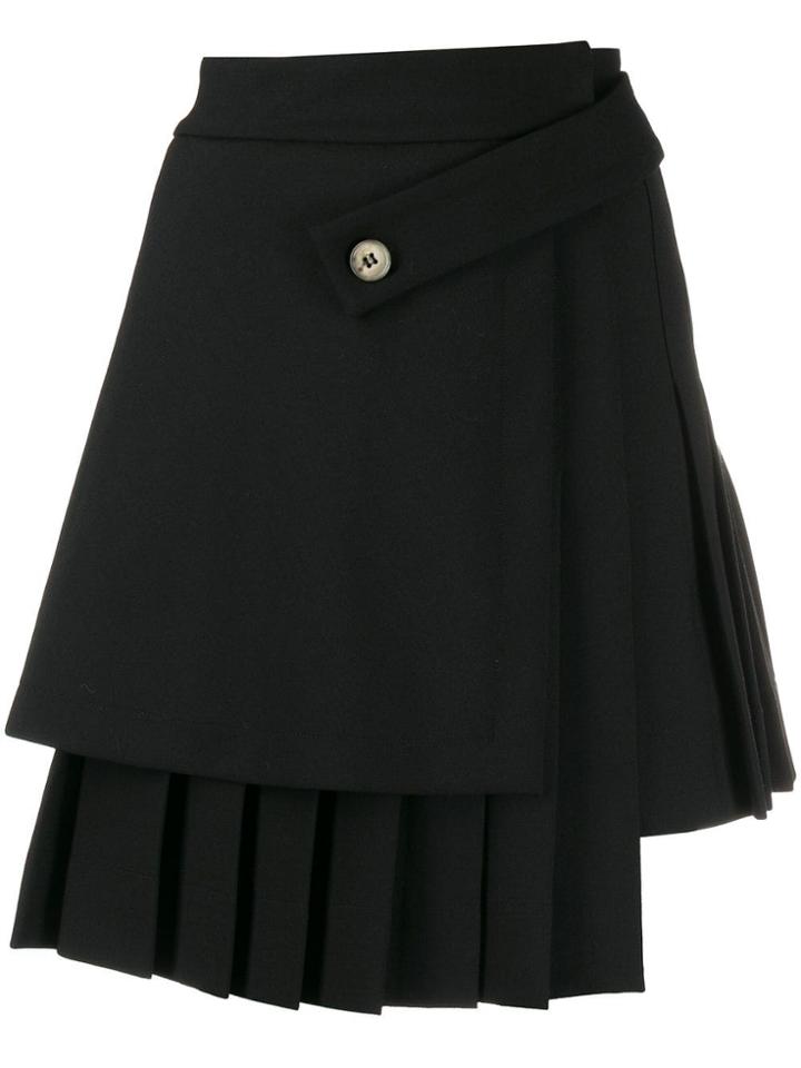 Off-white Asymmetric Short Skirt - Black