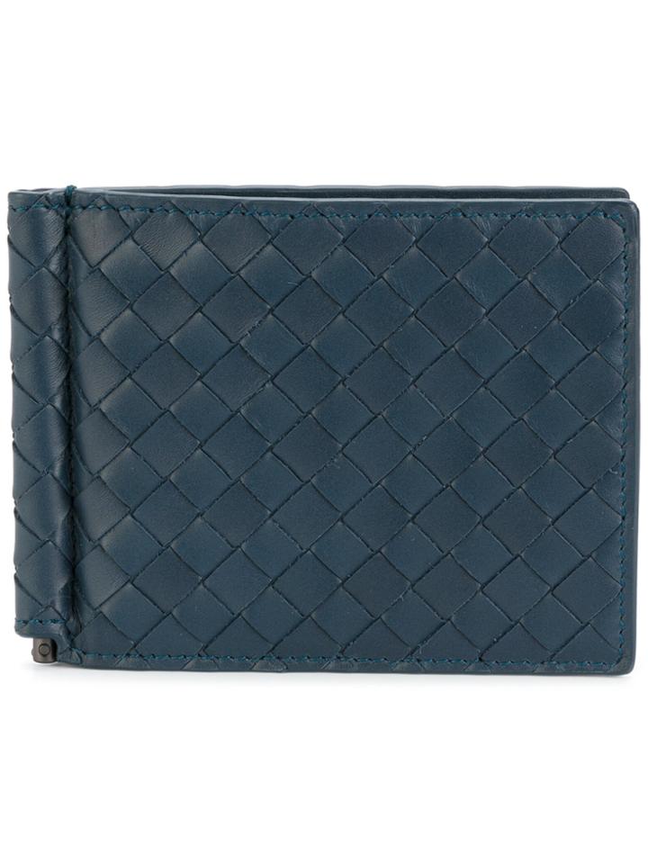 Bottega Veneta Woven Billfold Wallet - Blue