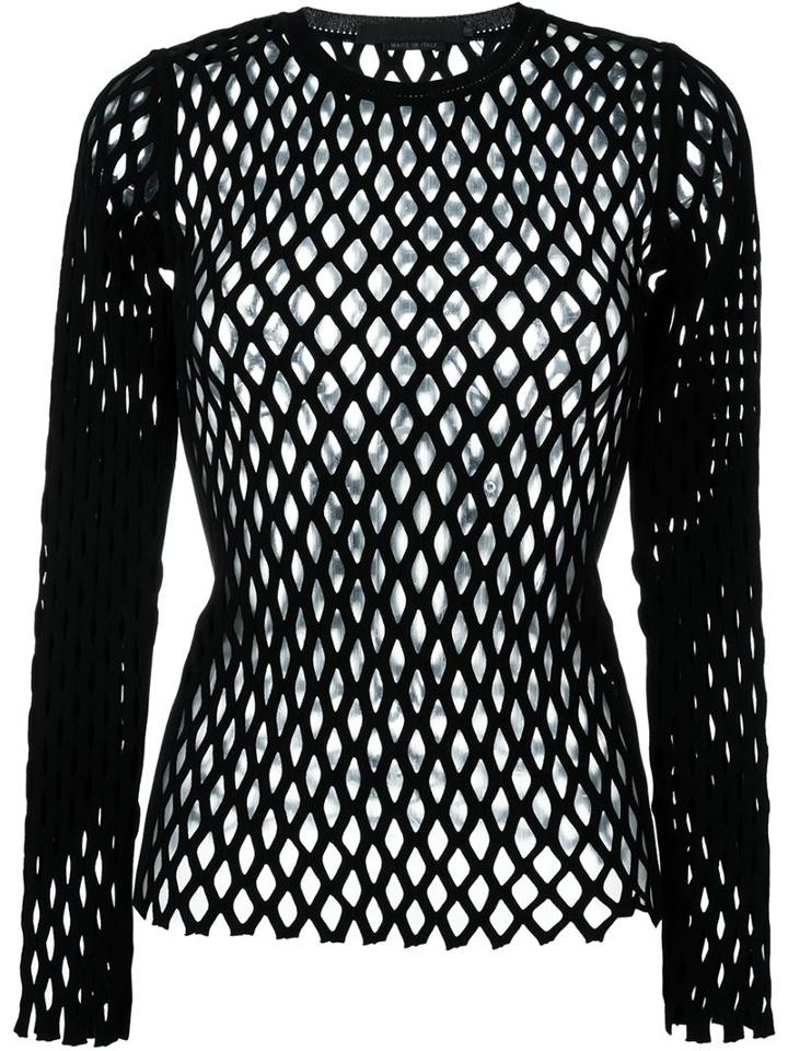 Alexander Wang Open Knit Jumper, Women's, Size: Large, Black, Rayon/polyester