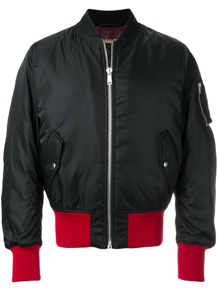 Calvin Klein 205w39nyc Ribbed Trim Flight Jacket - Black