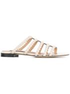 Sergio Rossi Pearl Embellished Sandals - Neutrals