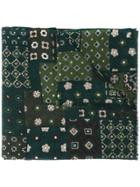 Altea Fine Knit Multi-patterned Scarf - Green