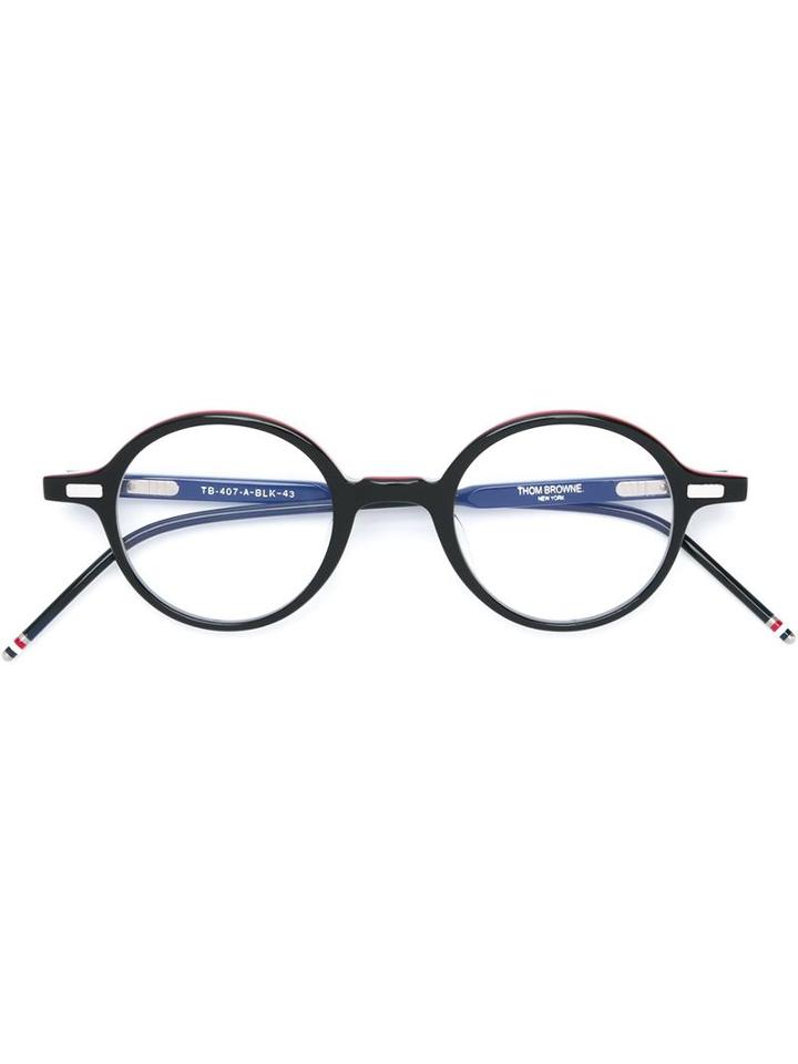 Thom Browne - Round Frame Glasses - Unisex - Acetate - One Size, Black, Acetate