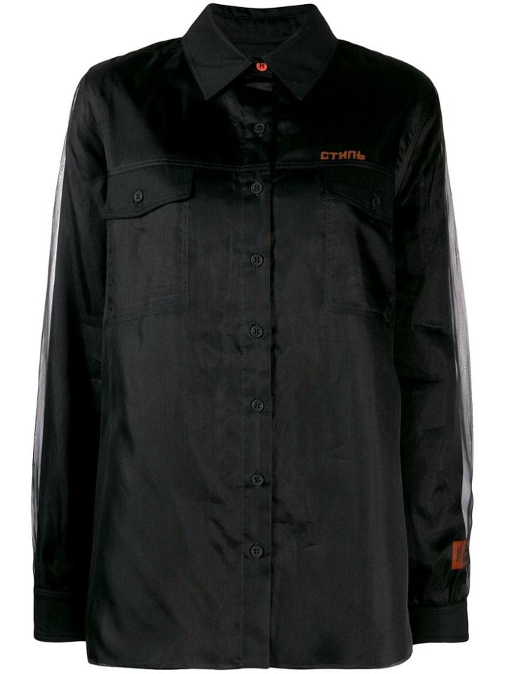 Heron Preston Double Layer Printed Shirt - Black
