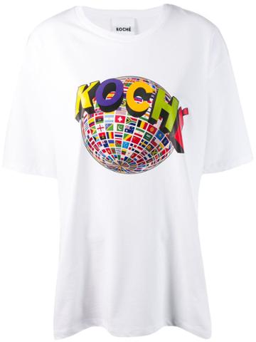 Koché Globe Print T-shirt - White