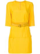 Talbot Runhof Belted Long Blouse - Yellow & Orange