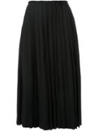 Megan Park Pleated Midi Skirt, Women's, Size: 10, Black, Polyester