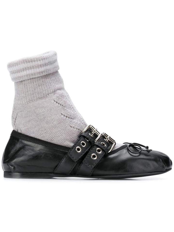 Miu Miu Sock Ballerina Flats - Black