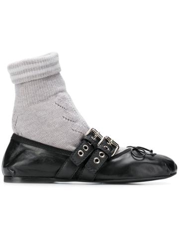 Miu Miu Sock Ballerina Flats - Black
