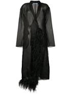 Prada Sheer Feather Coat - Black
