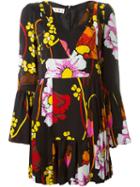 Marni Melodia Flower Print Dress, Women's, Size: 42, Black, Viscose/silk