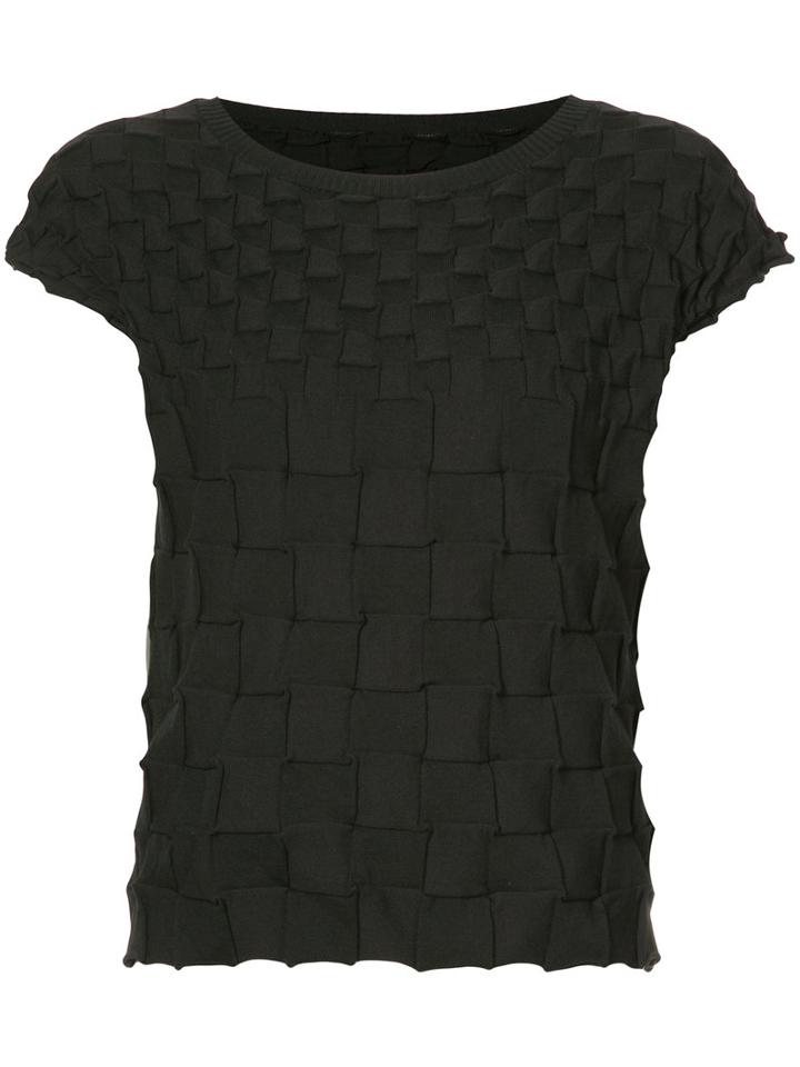 Pierrot Knit Blouse - Women - Cotton/polyester - 3, Black, Cotton/polyester, Pleats Please By Issey Miyake