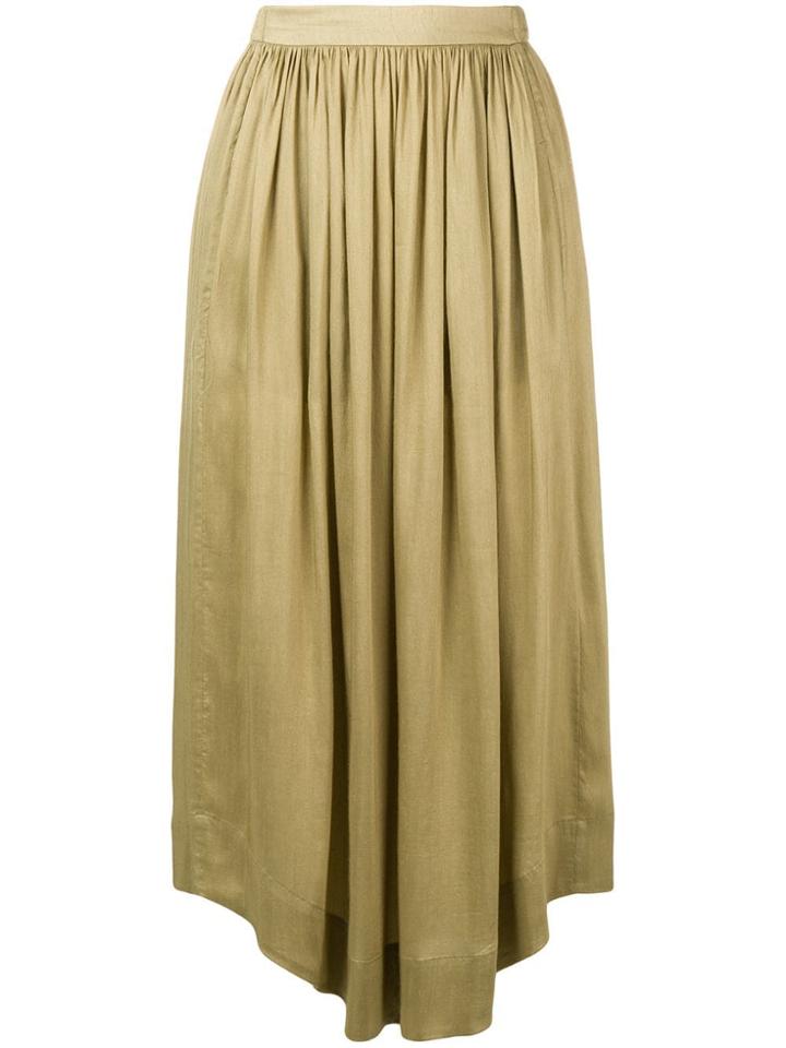 Masscob Pleated Front Full Skirt - Green