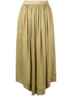 Masscob Pleated Front Full Skirt - Green