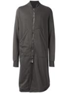 Rick Owens Drkshdw Long Bomber Jacket, Men's, Size: Small, Grey, Cotton