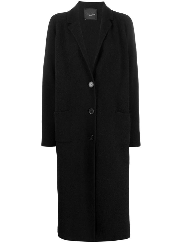 Roberto Collina Long Single-breasted Coat - Black