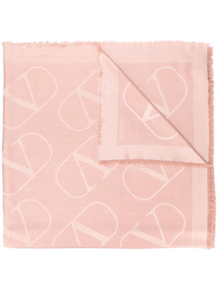 Valentino Vlogo Jacquard Stole - Pink