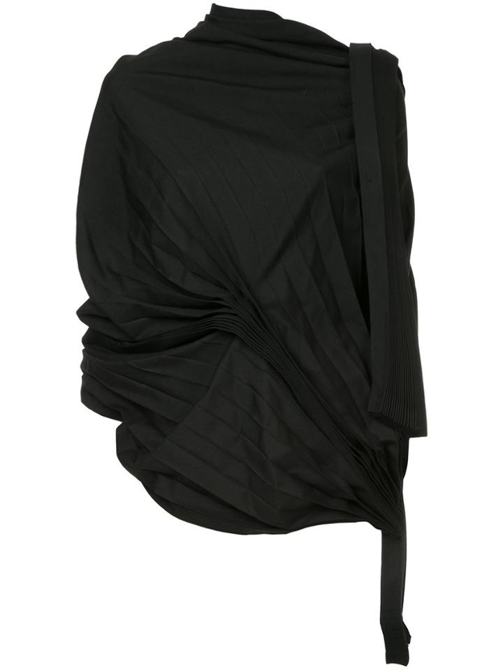 Yohji Yamamoto Asymmetric Pleated Top - Black