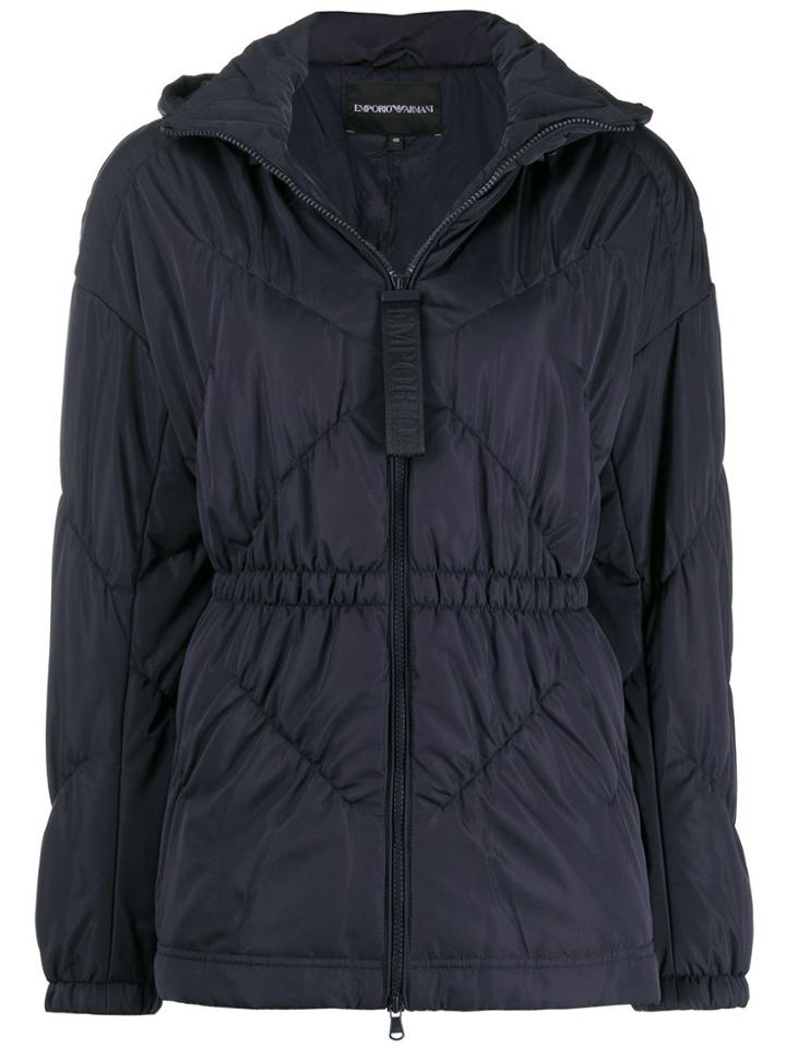 Emporio Armani Hooded Fitted Jacket - Blue