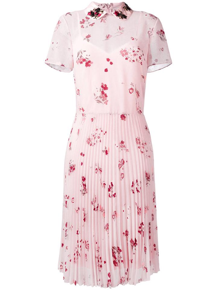Red Valentino Floral Print Shirt Dress, Women's, Size: 42, Pink/purple, Polyester/viscose