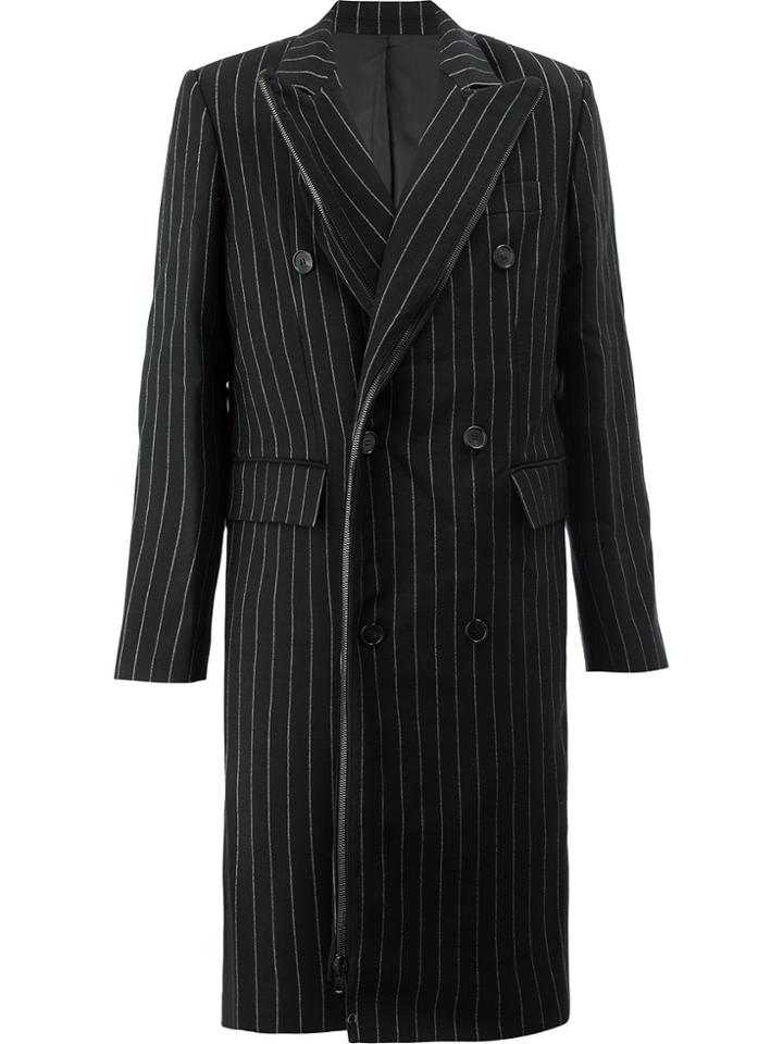 Juun.j Pinstripe Coat - Black