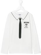 Moschino Kids Tie Collar Print Top, Boy's, Size: 12 Yrs, White
