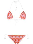 Missoni - Knitted Geometric Pattern Bikini - Women - Nylon/polyester/spandex/elastane/viscose - 38, Yellow/orange, Nylon/polyester/spandex/elastane/viscose