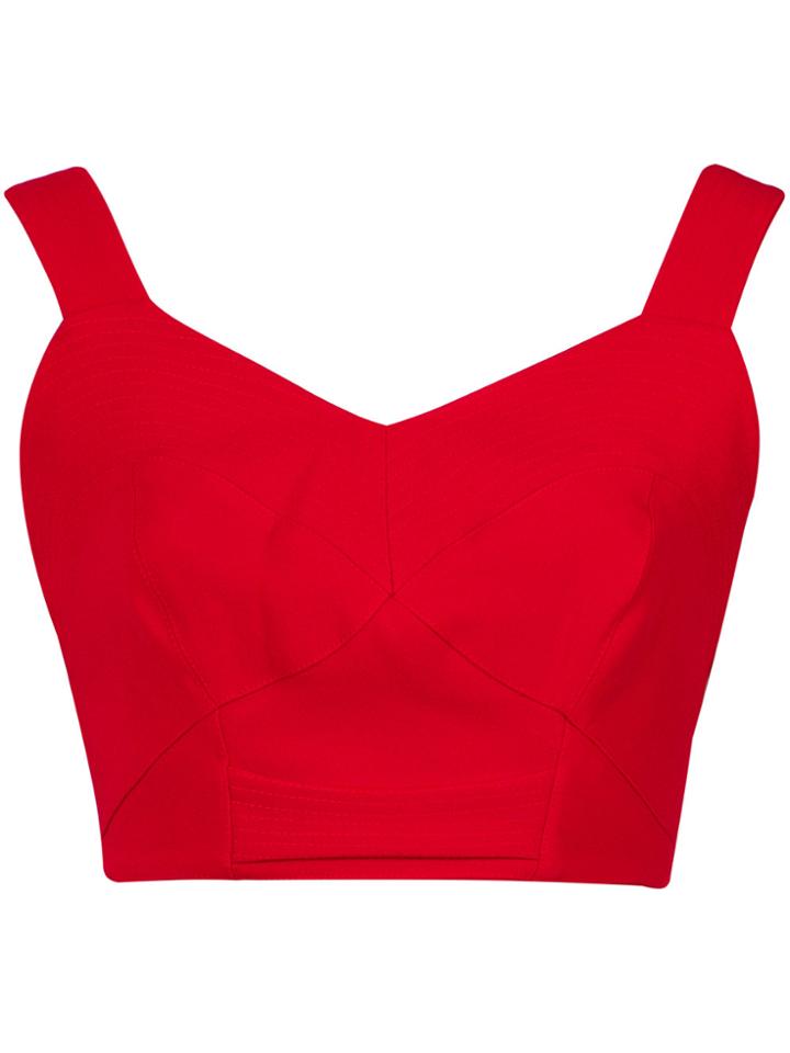 Olympiah Panelled Crop Top - Red