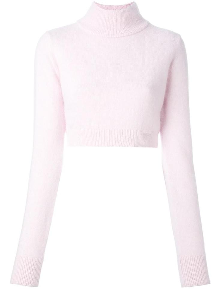 Balmain Cropped Roll Neck Jumper, Women's, Size: 38, Pink/purple, Angora/wool/nylon