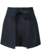 Derek Lam 10 Crosby - Layered Shorts - Women - Linen/flax/viscose - 4, Blue, Linen/flax/viscose
