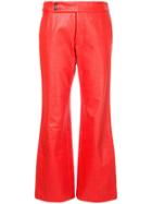 Comme Des Garçons Vintage Perforated Cropped Trousers - Red