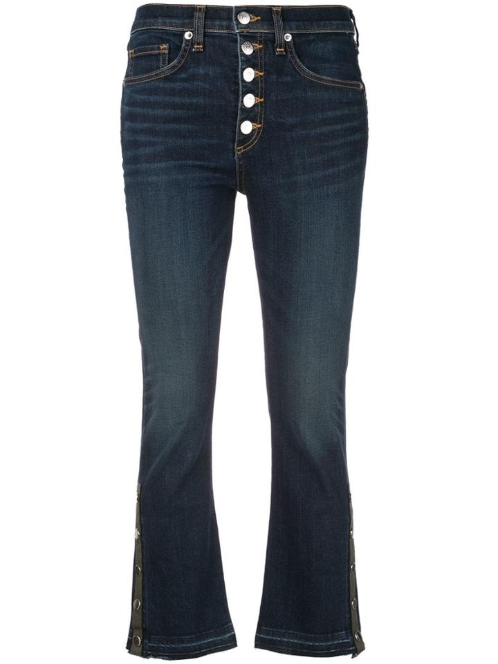 Veronica Beard Flared Cropped Trousers - Blue