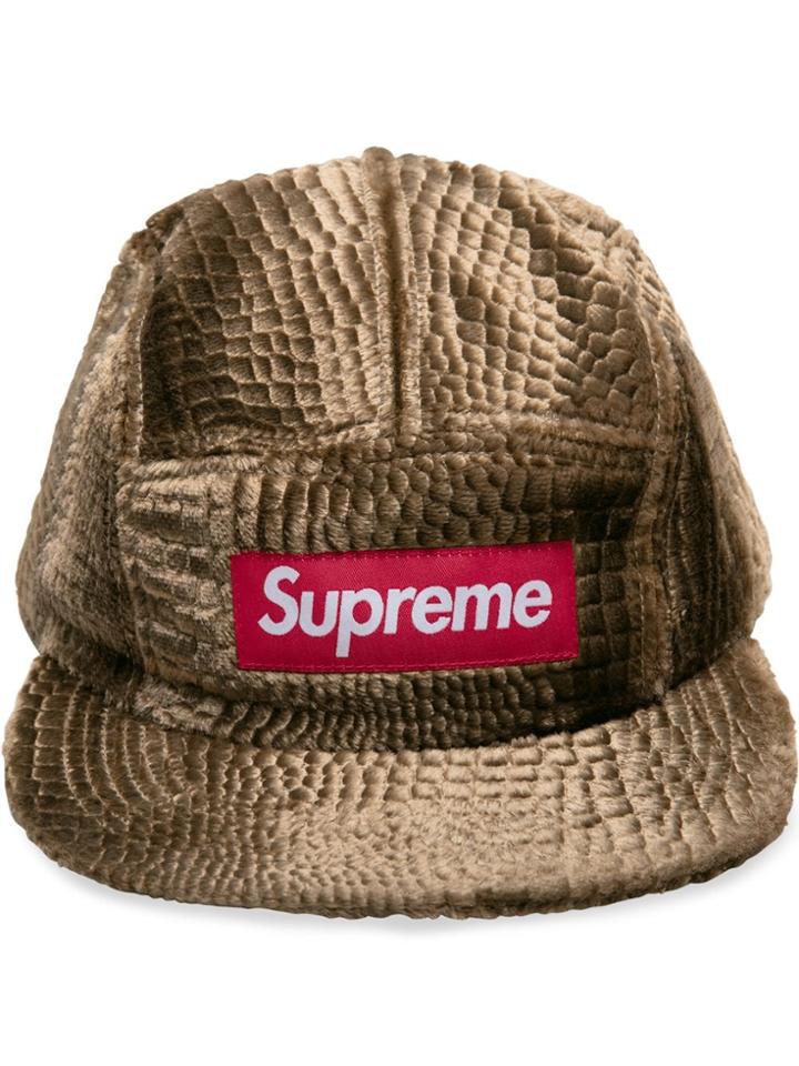 Supreme Embossed Croc Camp Cap - Brown