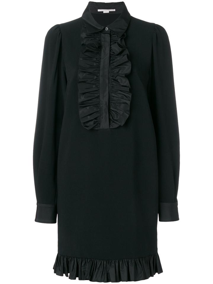 Stella Mccartney Ruffle-trimmed Shirt Dress - Black