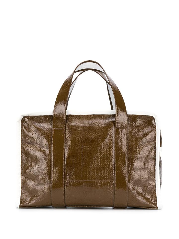 Kassl Editions Check Lined Tote Bag - Brown